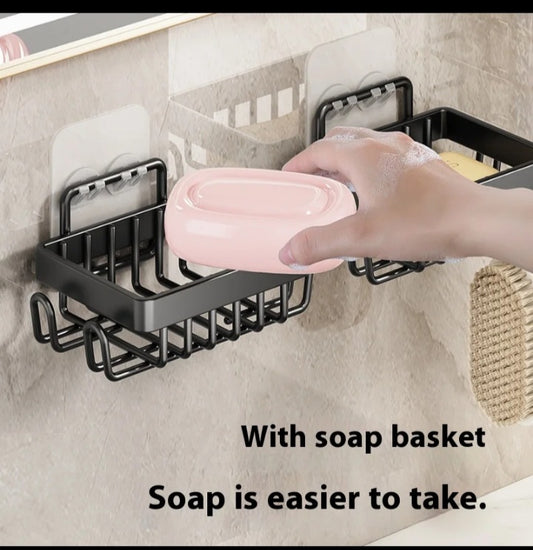 🚿 Organisateur de Salle de Bain 5 en 1 – Caddy de Douche Mural en Métal (Sans Perçage)