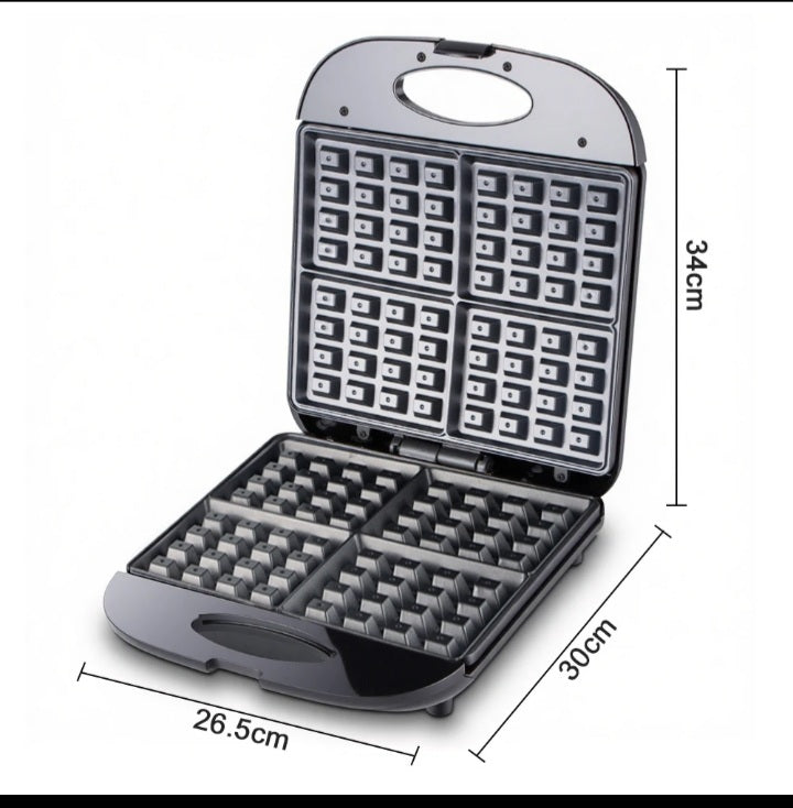 Gaufrier Haute Qualité 4 Tranches – Revêtement Antiadhésif & Chauffage Uniforme