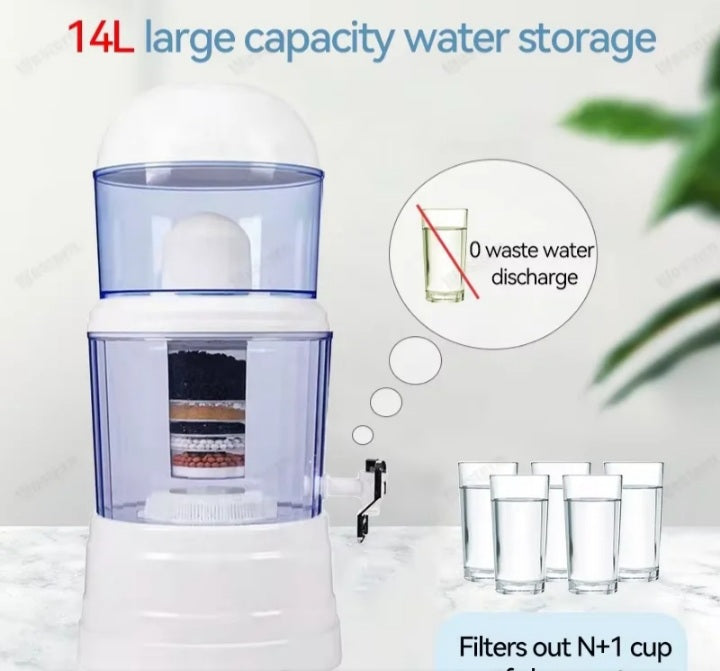 💧 Distributeur d’Eau Tout-en-Un – Filtration Avancée Double Ultrafiltration & Charbon Actif (16L)