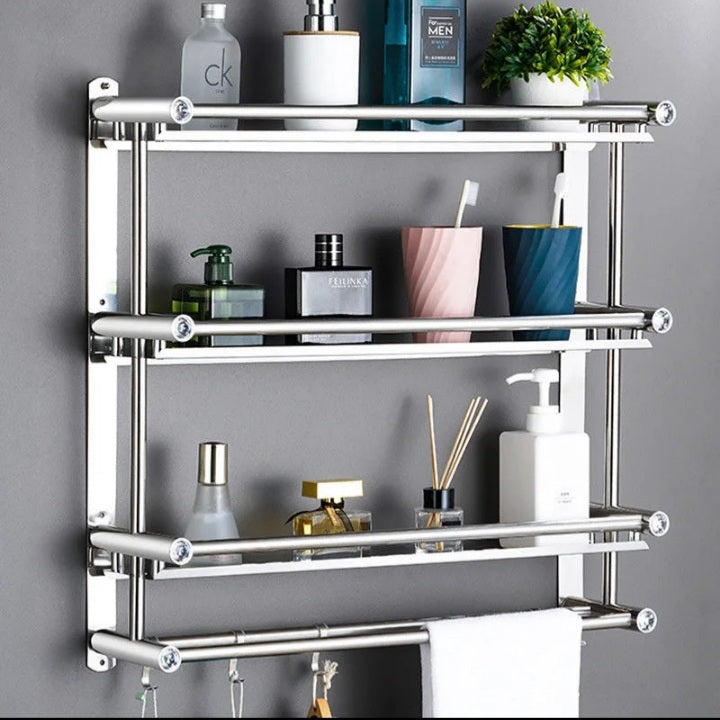 Porte-Serviettes Mural 3 Couches en Acier Inoxydable