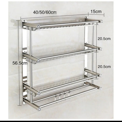 Porte-Serviettes Mural 3 Couches en Acier Inoxydable