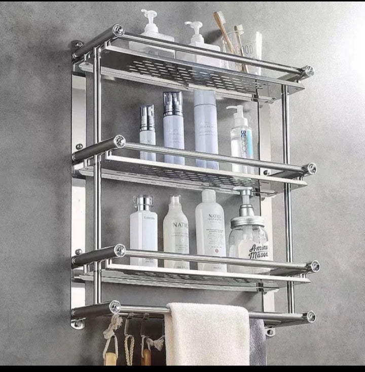 Porte-Serviettes Mural 3 Couches en Acier Inoxydable