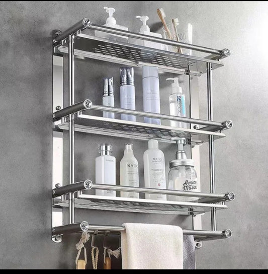 Porte-Serviettes Mural 3 Couches en Acier Inoxydable