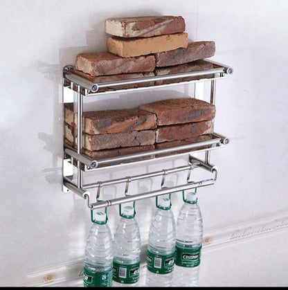 Porte-Serviettes Mural 3 Couches en Acier Inoxydable