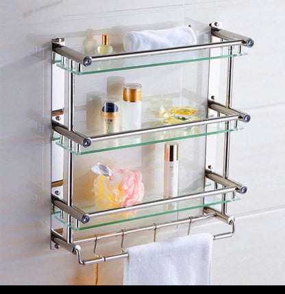 Porte-Serviettes Mural 3 Couches en Acier Inoxydable