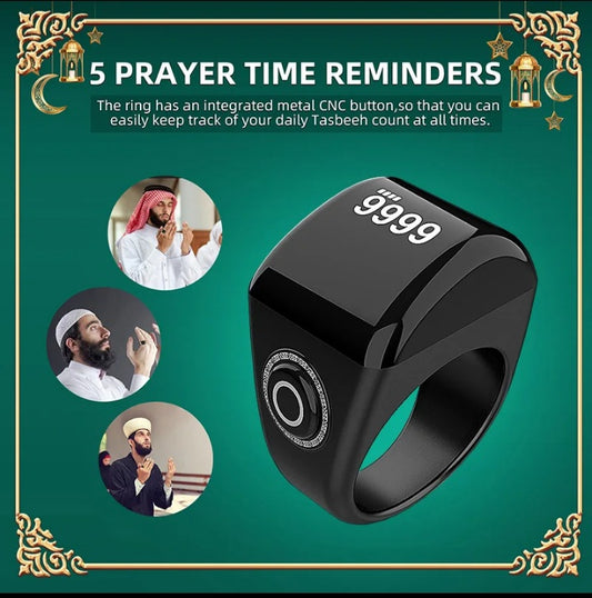 📿 Bague Compteur Tasbeeh Zikr Électronique – Avec Rappel Azan