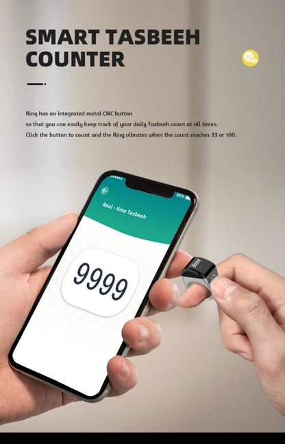 📿 Bague Compteur Tasbeeh Zikr Électronique – Avec Rappel Azan